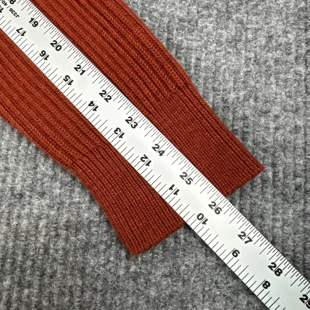 Banana Republic Cardigan Mens M Orange Ribbed Organic Cotton Shawl Collar Preppy